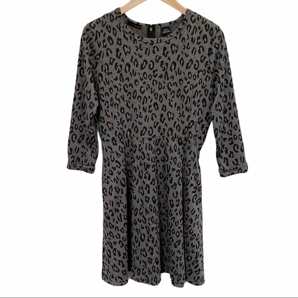 K by Kersh Leopard Print Sweatshirt Skater Dress - Picture 4 of 8